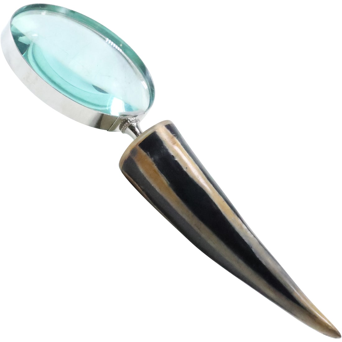 Large Novelty Horn Handled Magnify Glass , 11 in length x 4 in. wide: Large Novelty Horn Handled Magnify Glass , 11 in length x 4 in. wide