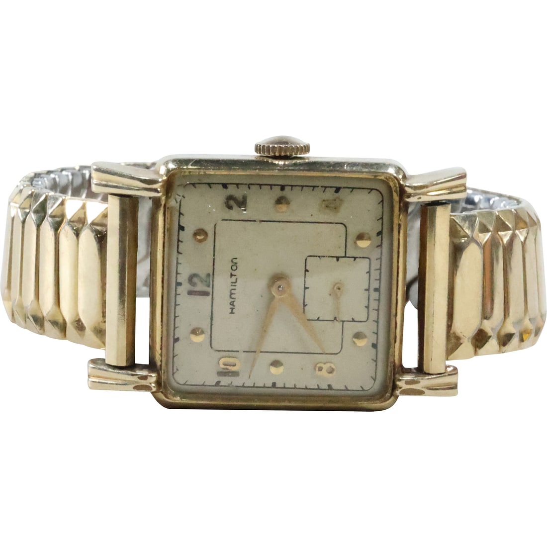 Hamilton 14K GF works Dewitt Men's Wristwatch, Band is 10K GF Top: Hamilton 14K GF works Dewitt Men's Wristwatch, Band is 10K GF Top