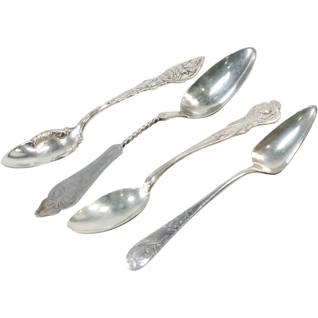 4 Assorted Sterling Silver Citrus Spoons: Sterling .925 Hibiscus Citrus Spoon; Sterling Citrus (1 of 20)