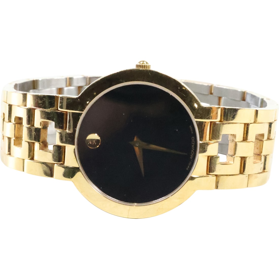 Movado Men's Wristwatch Gold Tone with Black Face 88 GI 1899, 1 1/2 in. dia. (1 of 14)