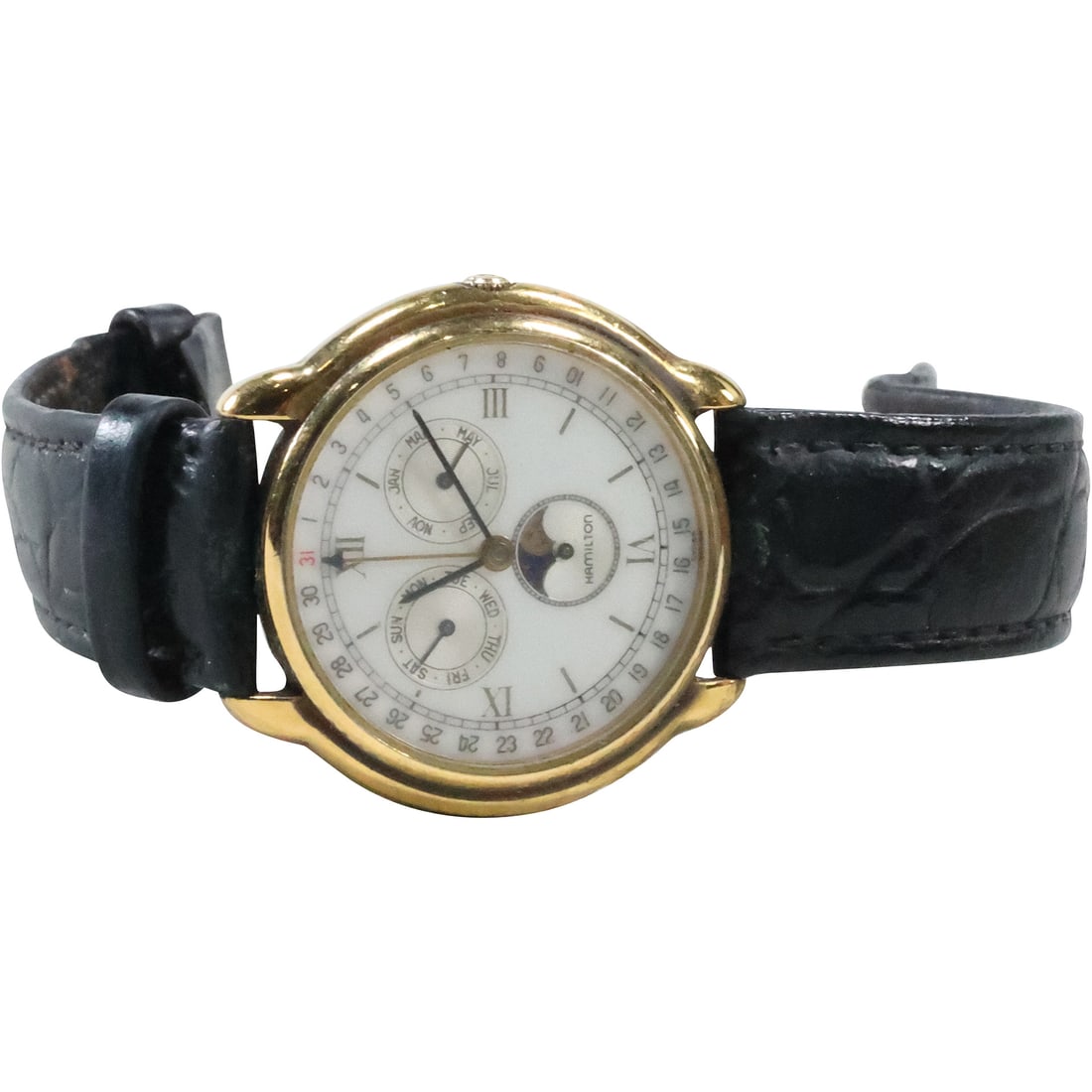 Hamilton Moon Phase 18K Electro Plated Bezel 10M Registered Edition 2365: Hamilton Moon Phase 18K Electro Plated Bezel 10M Registered Edition 2365