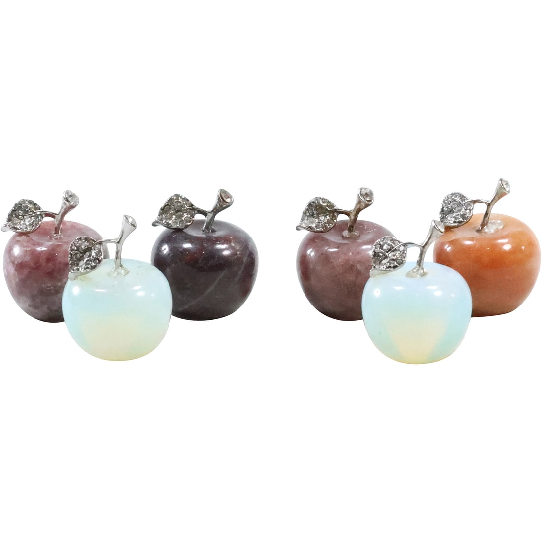 Set 6 Stone APPLE Place Cards  - Opalescent, Amethyst, Agate, 1 3/4 in. x 1 1/4 in. (1 of 20)