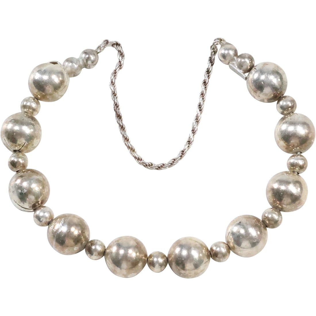 .925 Sterling Silver Void Bead Bracelet 3 in. x 2 1/4 in.: .925 Sterling Silver Void Bead Bracelet 3 in. x 2 1/4 in.