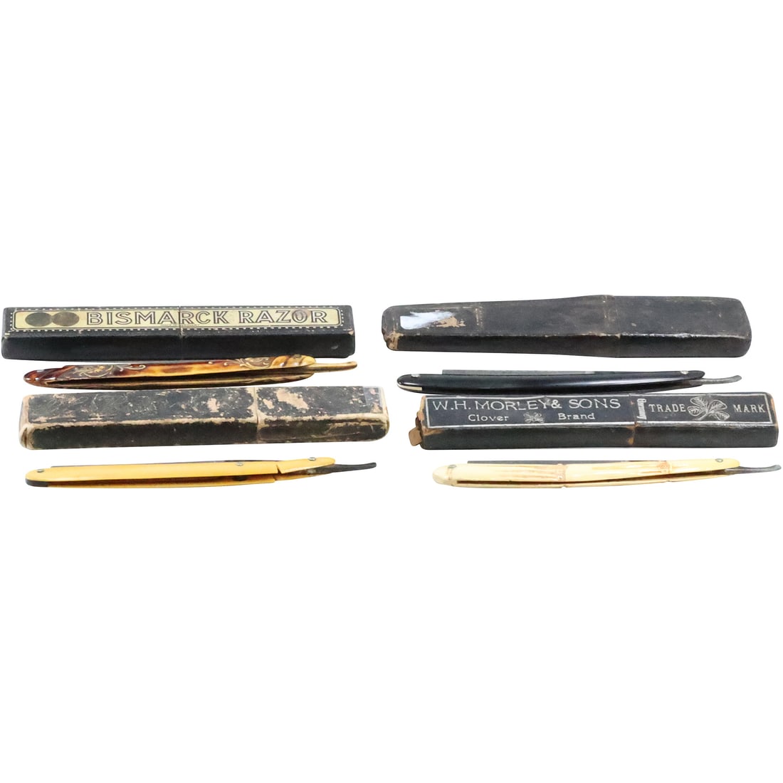 4 Antique Straight Razors: Bismark made in Germany Antoni Tadross; Griffon XX 98 Cutlery Germany; (1 of 20)