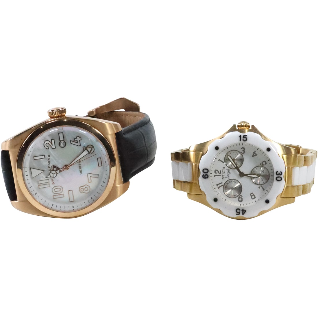 2 Women's Wristwatches: Swiss Legend Heritage 212009257 & Invicta Angel No. 1655 Flame Fusion: 2 Women's Wristwatches: Swiss Legend Heritage 212009257 & Invicta Angel No. 1655 Flame Fusion Crystal.