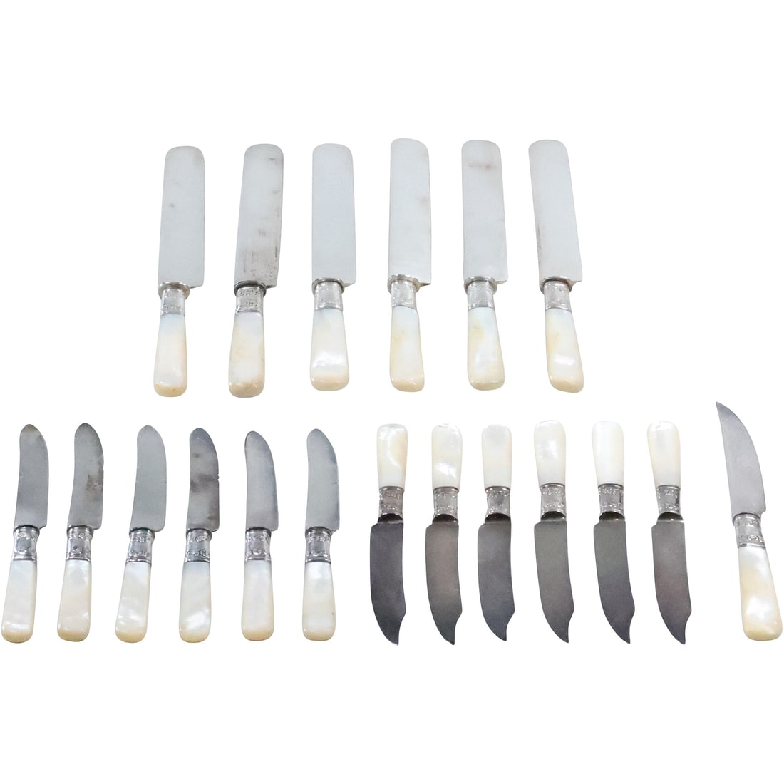 20 Pieces Antique Knives with Mother of Pear Handles, Set 6, Set 6, Set 7, and 1 Single (1 of 20)