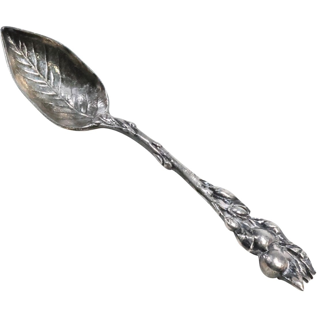 Sterling Silver Citrus Spoon Greenleaf and Crosby Co. Pat.1898, H-38, weighs 34.3 grams, (1 of 20)