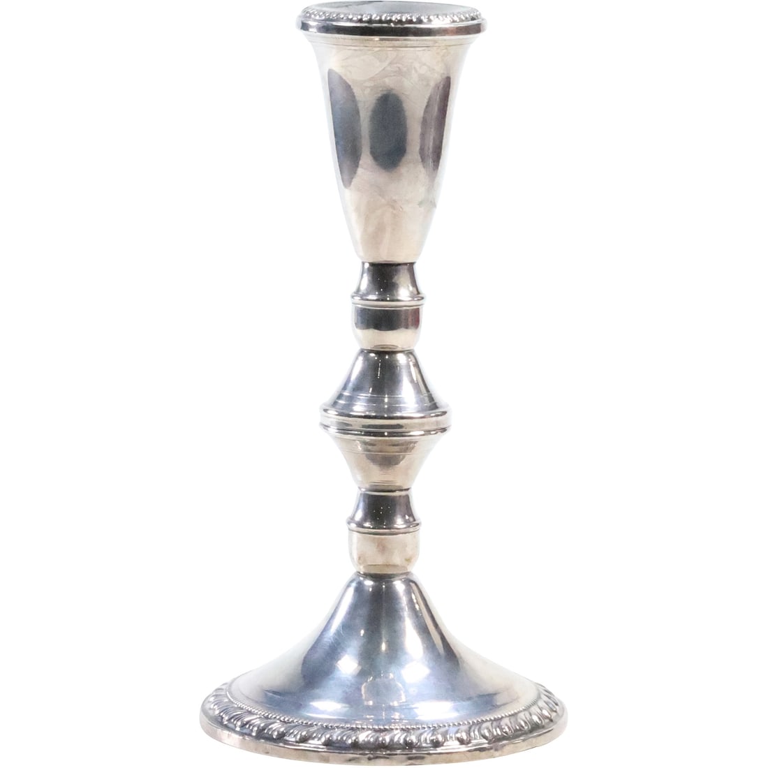 Sterling Silver Weighted Creation Single Tall Candlestick  6 7/8 in. height x 3 1/2 in. wide base (1 of 20)