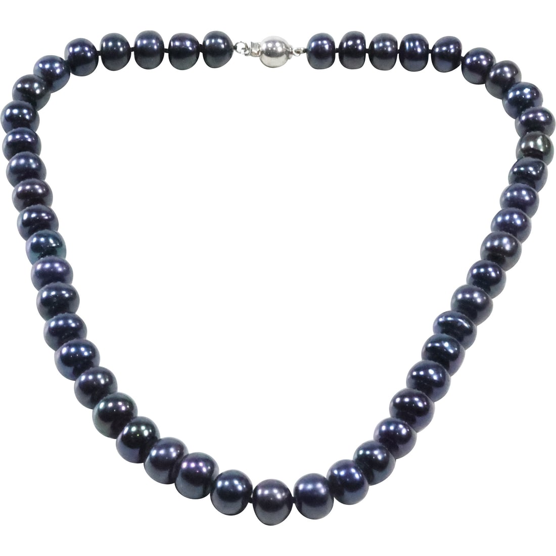 18K GP Clasp Freshwater Cultured Tahitian Black Pearls Necklace 17 in. x 1/2 in.: 18K GP Clasp Freshwater Cultured Tahitian Black Pearls Necklace 17 in. x 1/2 in.