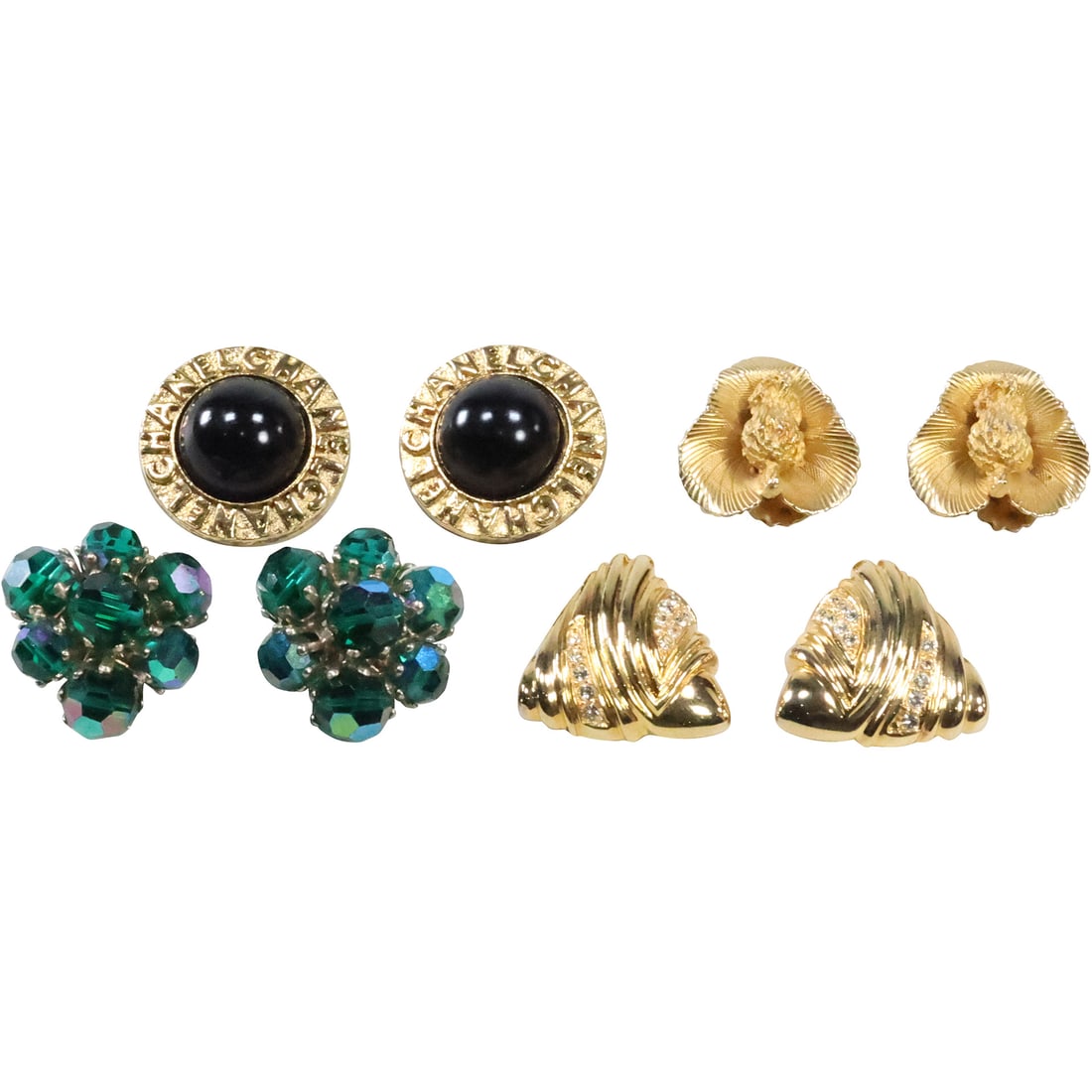 4 Pair Assorted Designer Earrings: Vogue; Givenchy; Kramer; Chanel (1 of 20)