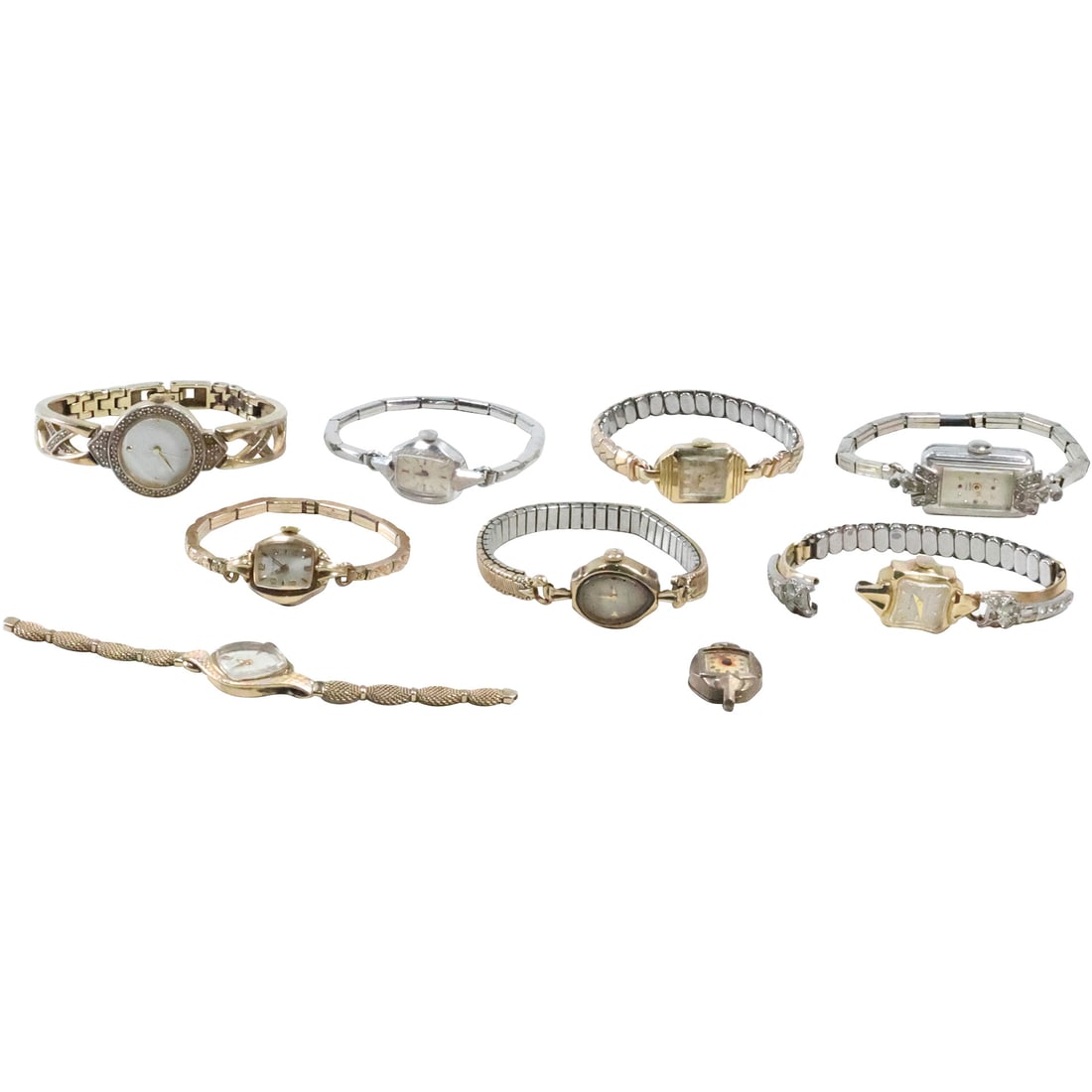 9 Assorted Vintage Ladies Wristwatches: Sterling Danbury Mint Watch & Band; Bulova 10K GF (1 of 20)