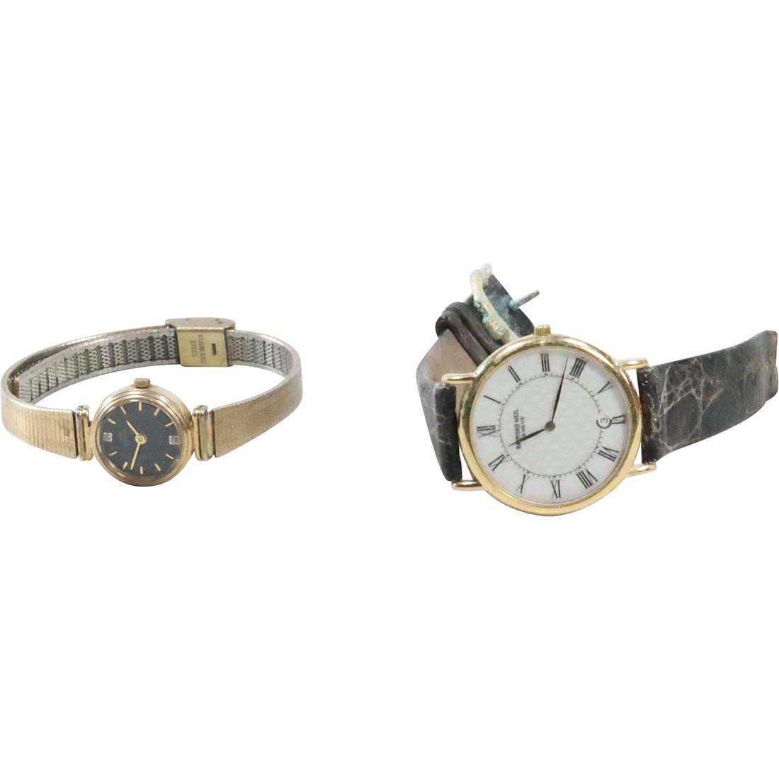 [2] Jules Jurgensen Women's Gold Tone Wristwatch 3030 & Raymond Weil 18K GEP 9124-2: [2] Jules Jurgensen Women's Gold Tone Wristwatch 3030 & Raymond Weil 18K GEP 9124-2 A 223618, 10M
