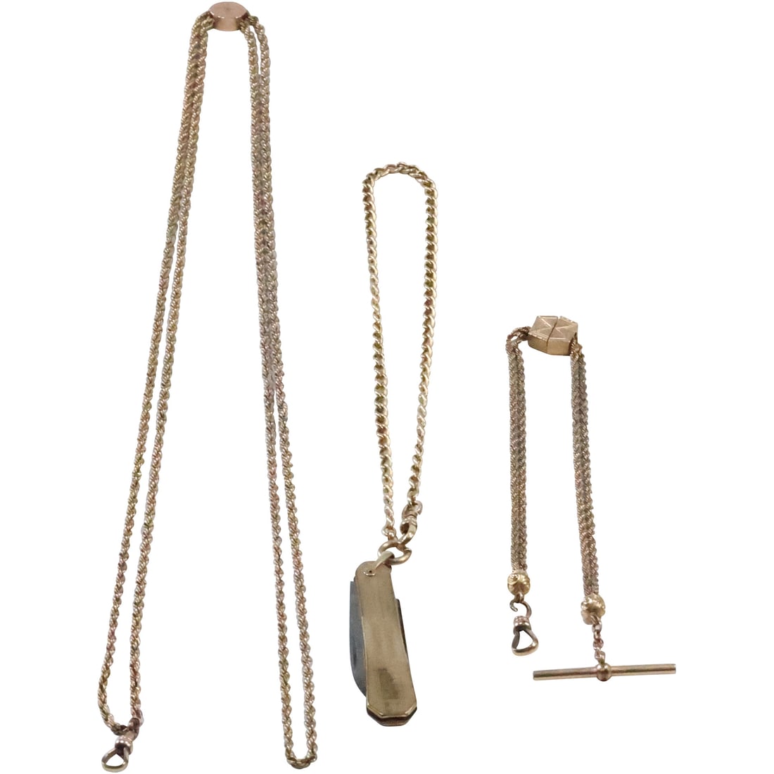 [3] Gold Filled: Pen Pocket Knife with Chain Fob; Sliding Chain Fob 20 3/4 in.; Sliding Chain Fob 48 (1 of 20)