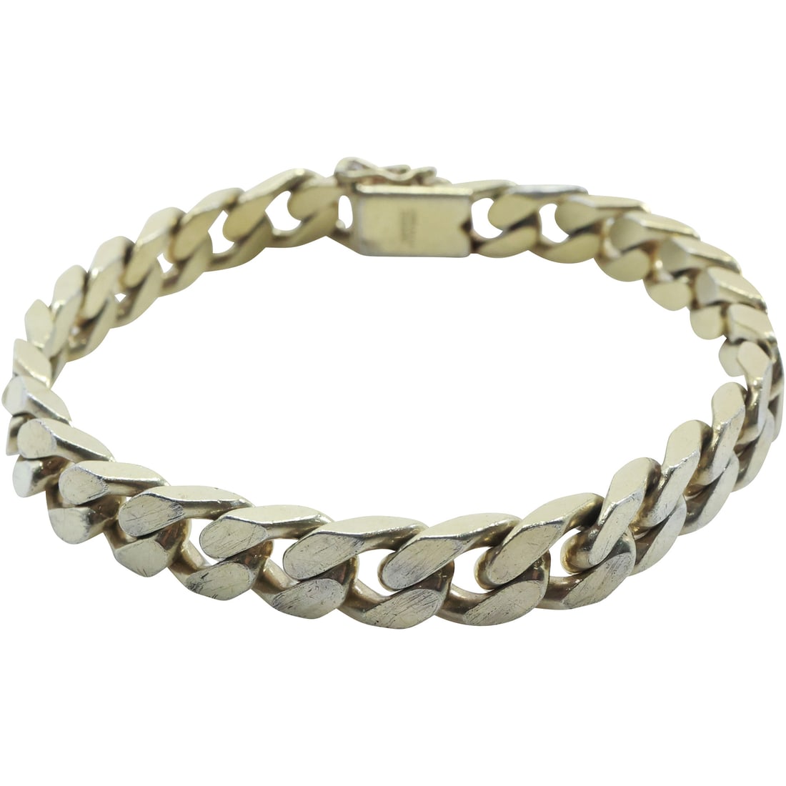 marked Douplay, Germany, Heavy Gold Plated Sterling Men's Cuban Link Bracelet 48.2 grams (1 of 20)