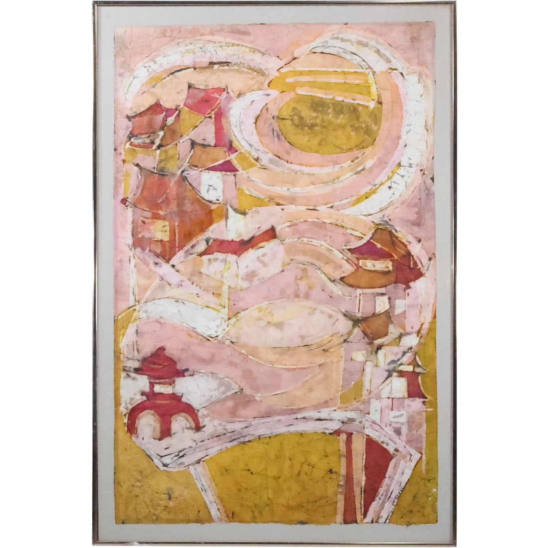 Signed Helene Glass, Mid-Century Modern Abstract Mixed Media Painting (1 of 20)