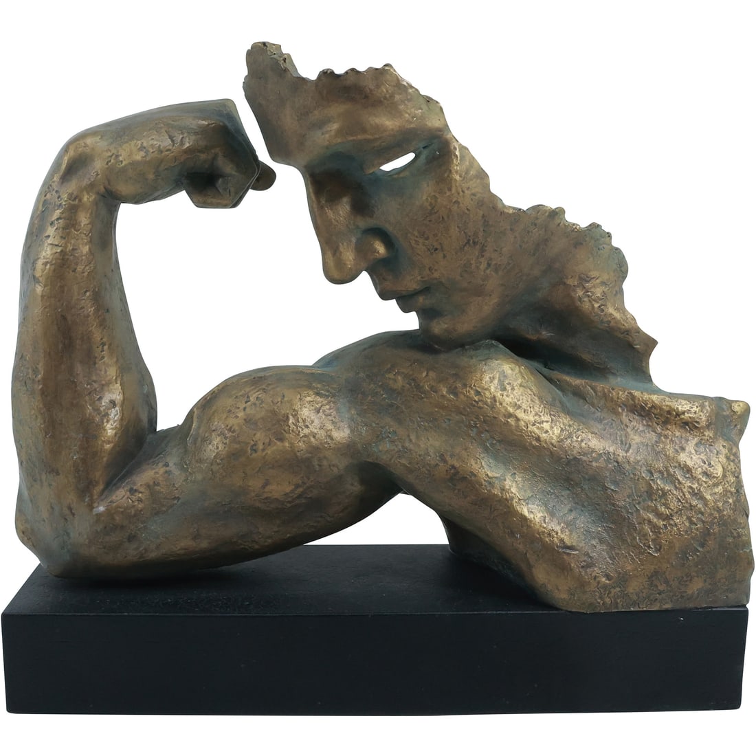 Rare TMS "Flexing" Vitruvian Sculpture 2006, size 13 in. x 15 in. Original Gold Tone Patina (1 of 20)