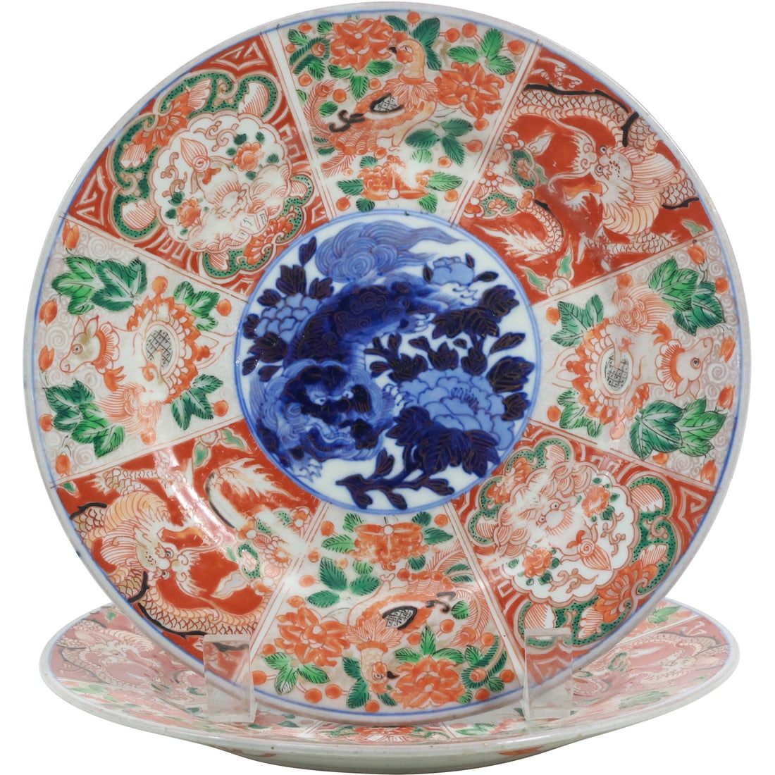 [2] 19th C. Antique Chinese Porcelain Imari Cabinet Plates 8.25 inches diameter (1 of 20)