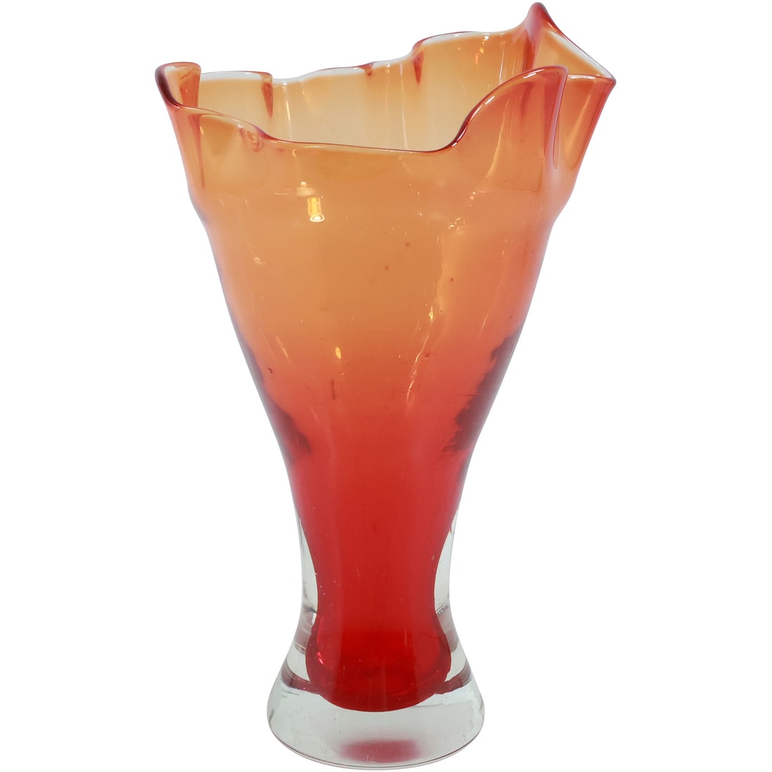 Orange Art Glass Handkerchief Funnel Vase 9.25 in. height x 5.5 in. wide: Orange Art Glass Handkerchief Funnel Vase 9.25 in. height x 5.5 in. wide. size: 9.25x5.5