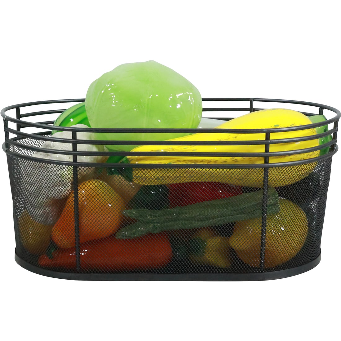Metal Basket of 25 Hand Blown Art Glass Assorted Vegetables and Fruit (1 of 20)