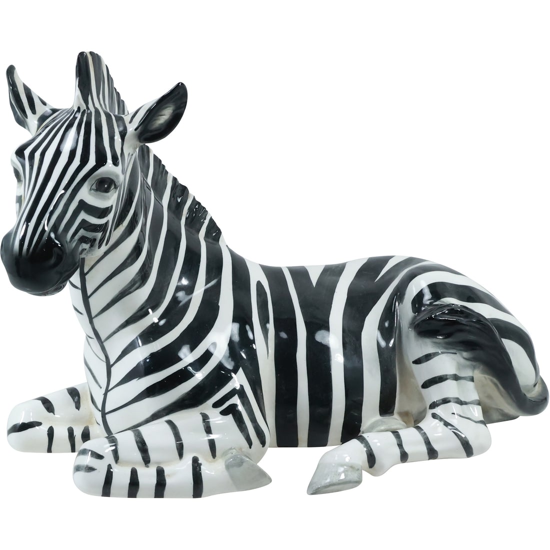 Large Mid Century Hand Painted Ceramic Zebra Statue 12 in. height x 18.5 in. length (1 of 20)