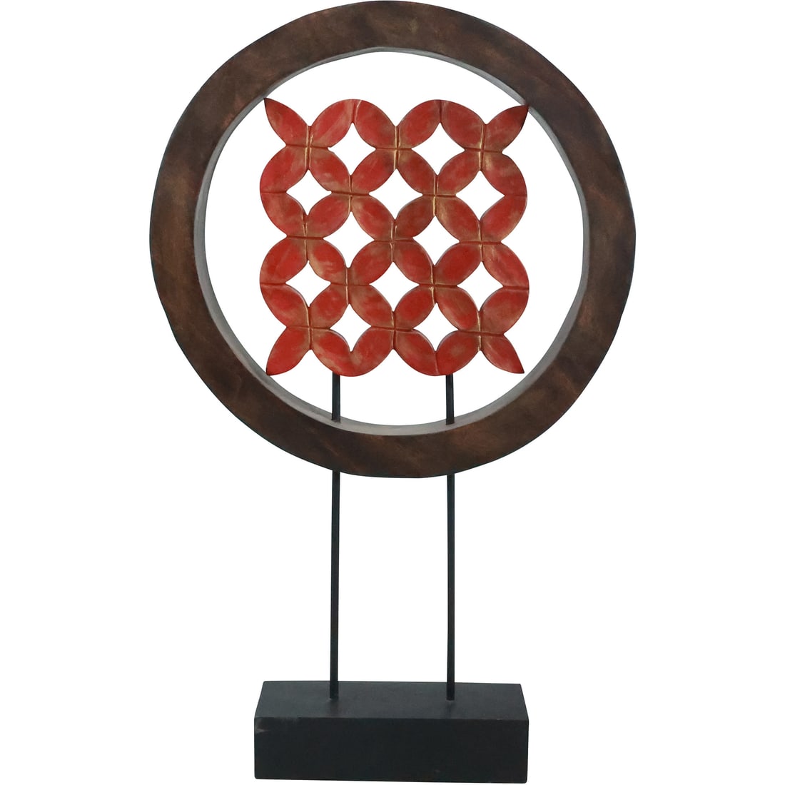 Modern Design Round Wooden Sculpture on Base in Original Patina 27.5 in. height x 16.75 in. wide: Modern Design Round Wooden Sculpture on Base in Original Patina 27.5 in. height x 16.75 in. wide. size: 27.75x16.75