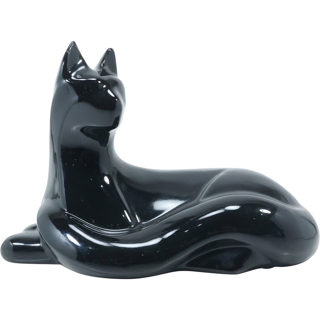 Vintage HAEGER Ceramic Black Cat with Original Label 10 in. height x 14.5 in. length (1 of 18)