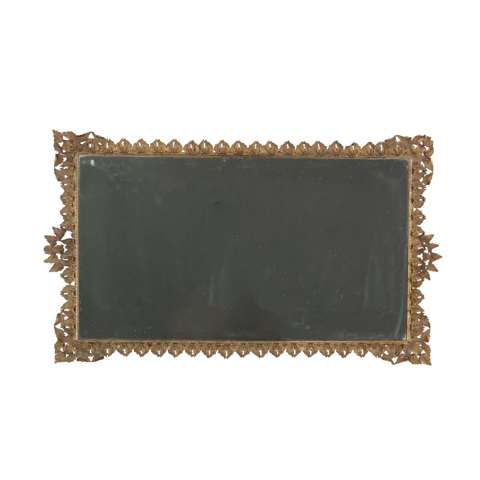 1940s Dresser Top Mirror Tray with Gold Tone Fancy Metal Edge Border 27 in. x 15 in. (1 of 20)