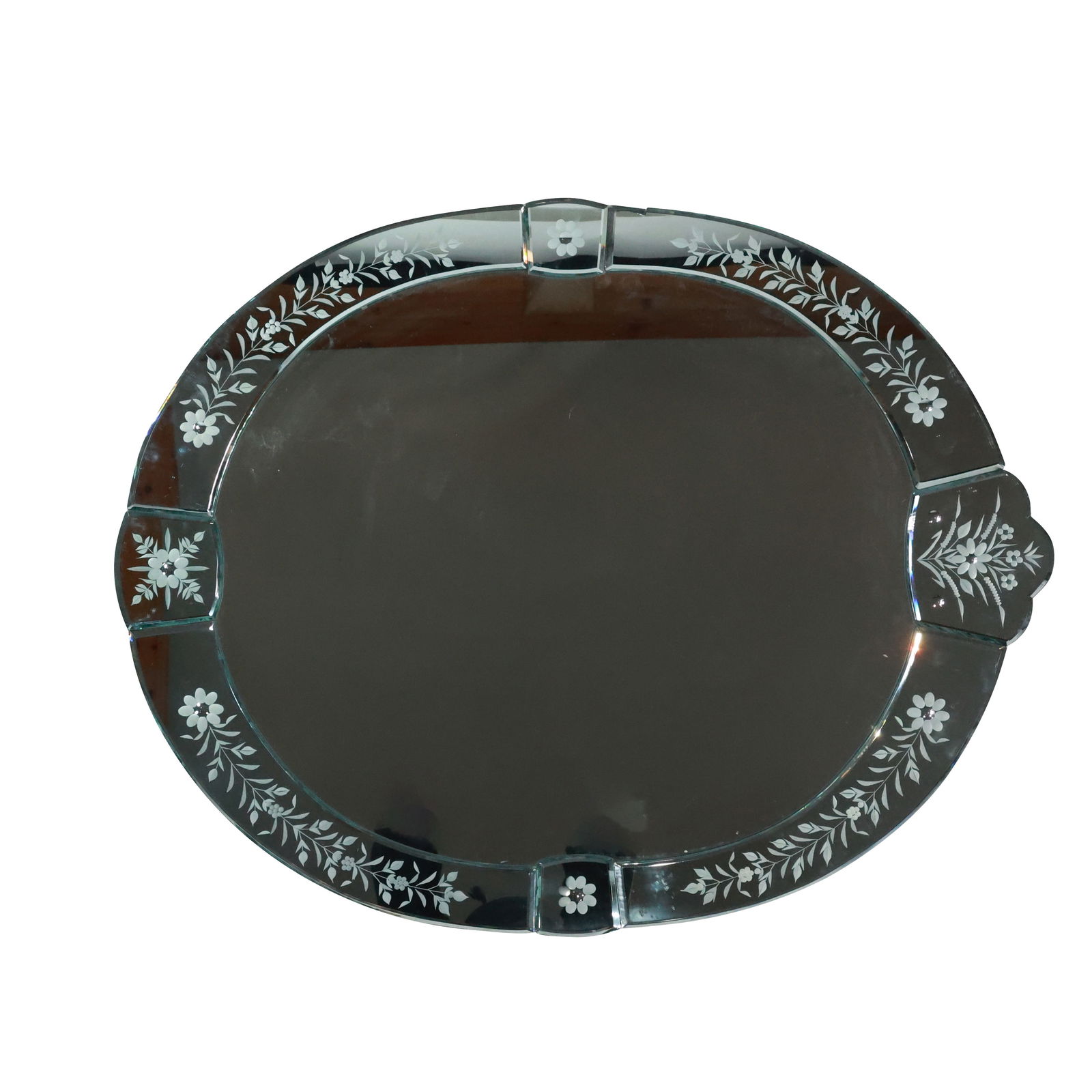 Decorative Venetian Style Oval Etched Wall Mirror 32 in. x 25 in. (1 of 17)