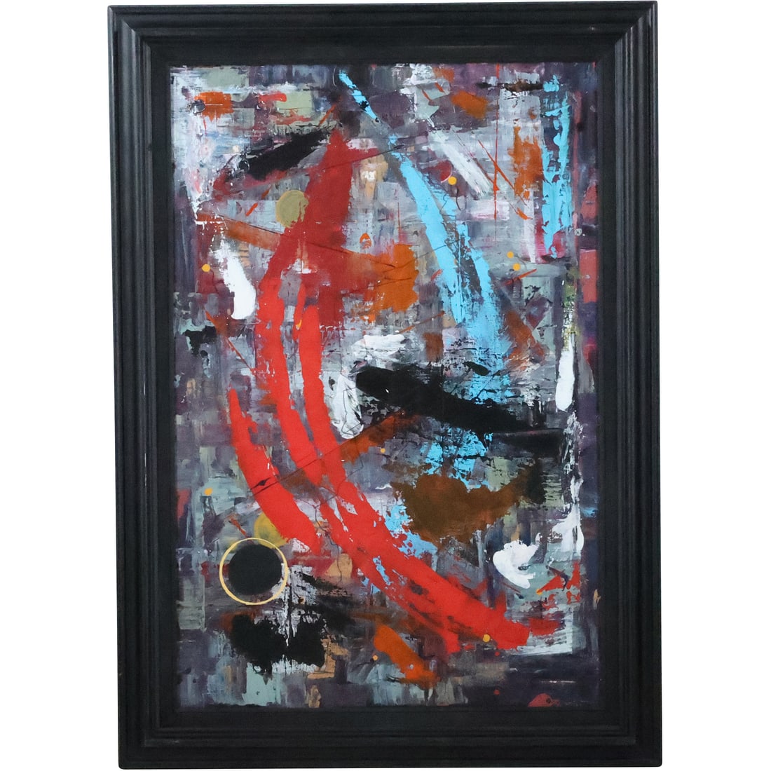 Dennis Sakelson, American, Oil on Canvas Painting ABSTRACT, Signed, Framed: Dennis Sakelson, American, Oil on Canvas Painting ABSTRACT, Signed, Framed. Well Listed American Artist. size: 36 x 24, 42.25 x 30.25 outside frame. ASKart: Dennis Sakelson (20th Century) was active/l