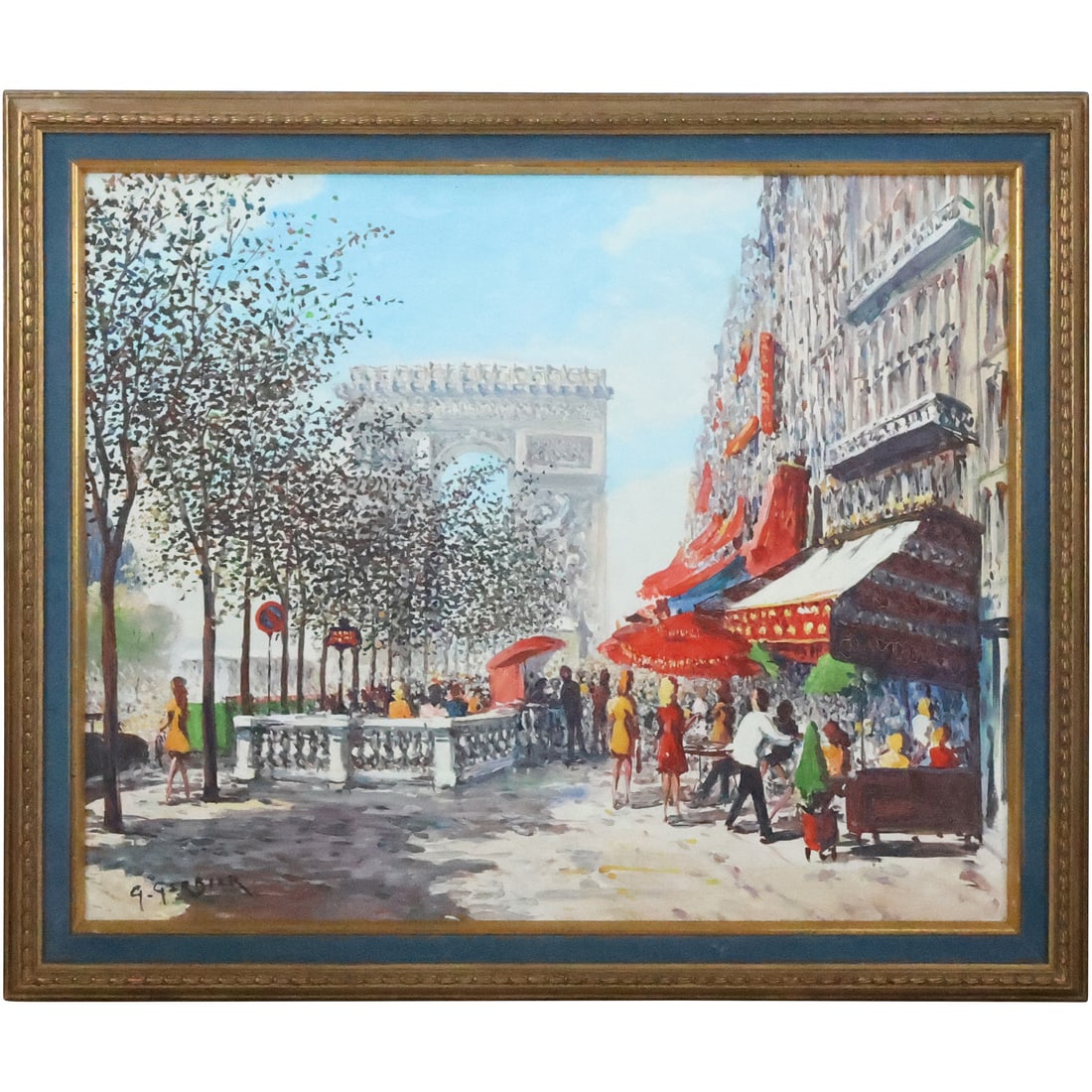Georges Gerbier, 1906-1983 France, Oil on Canvas Painting Parisian Street Scene Outdoor Cafes (1 of 20)