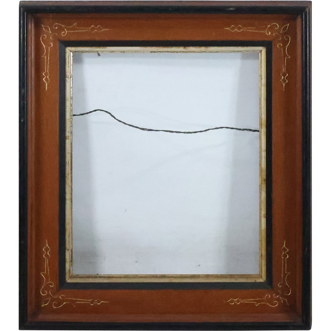 19th C. Walnut Victorian Picture Ffame Incised Decoration Gold Accents 12 in. x 10 in. inner size (1 of 20)