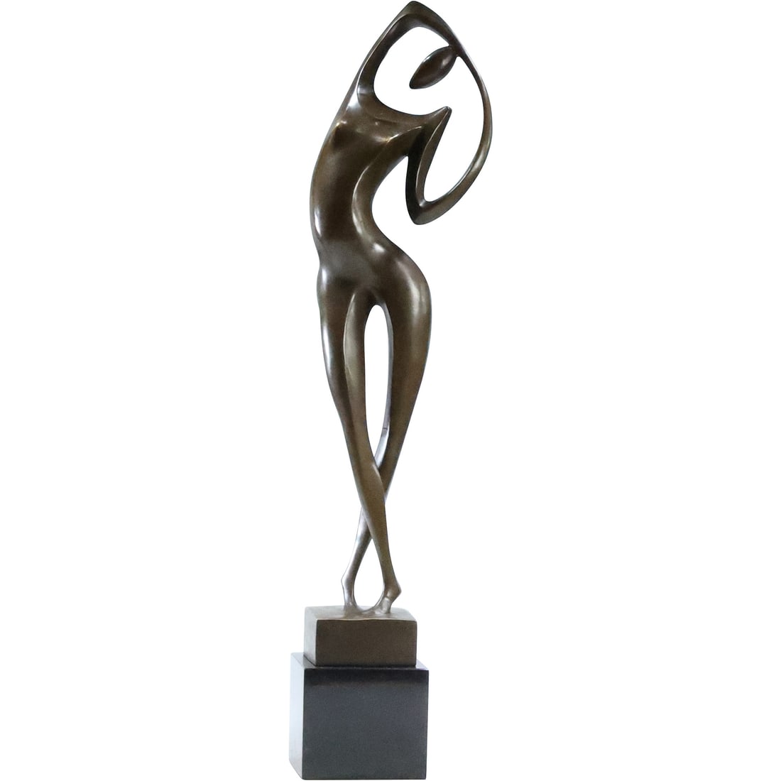 Signed Milo, Modernist Bronze Figure Sculpture 21 inches height, Good Patina (1 of 20)