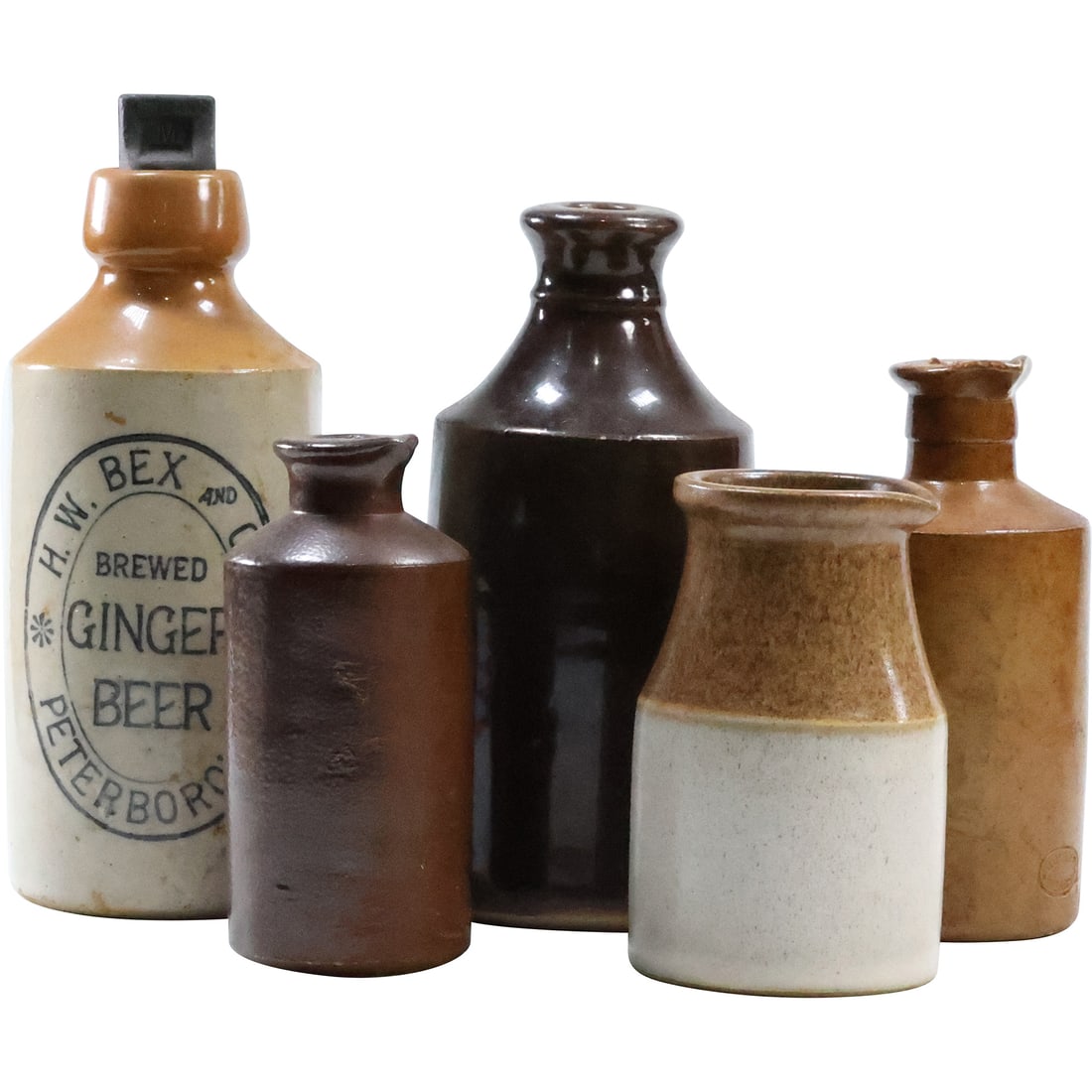 5 Assorted Stoneware Pottery Bottles in Various Sizes (1 of 20)
