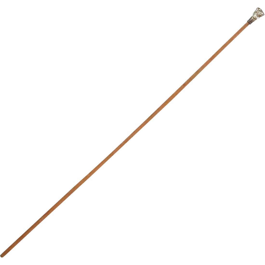 Silver Tone Metal Dog Head Top Walking Stick / Cane  33.25 in. length (1 of 14)
