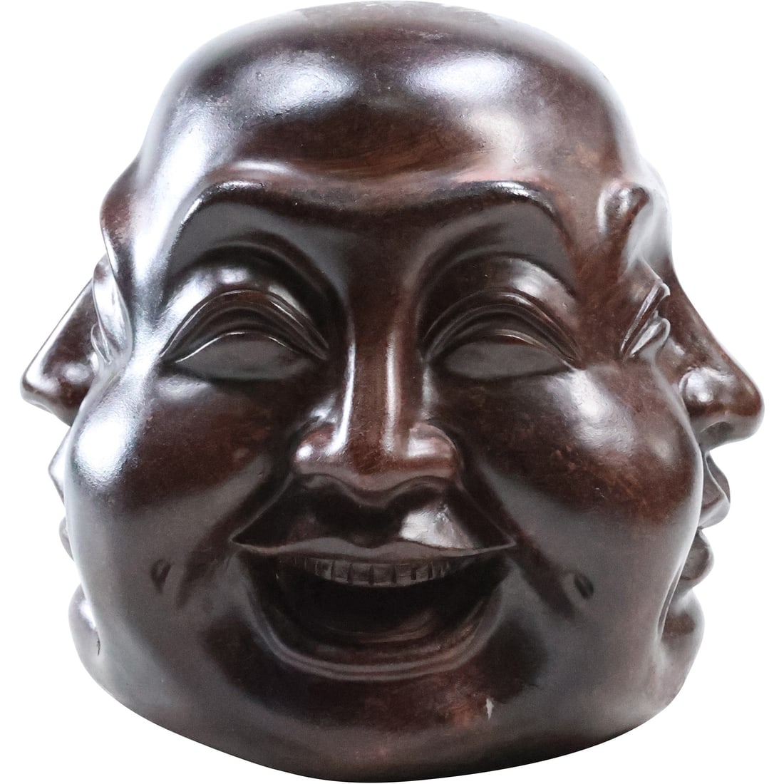Unique Chinese 4-Faces Buddha Figurative Statue, hard composition,  5 in. x 5.5 in. (1 of 20)