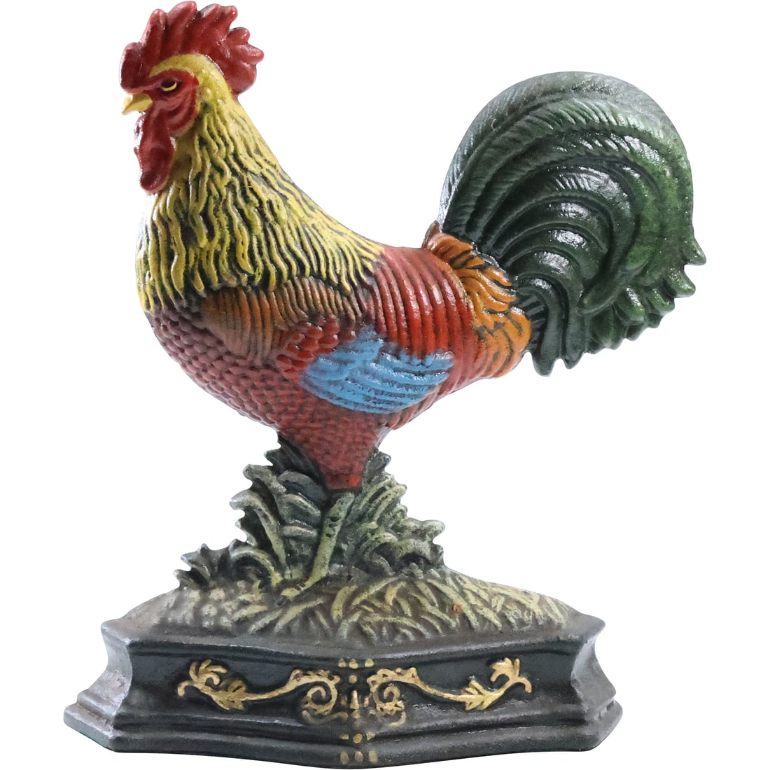 Novelty Cast Iron ROOSTER Figure Doorstop in Original Paint 13 in. height x 10 in. wide (1 of 20)