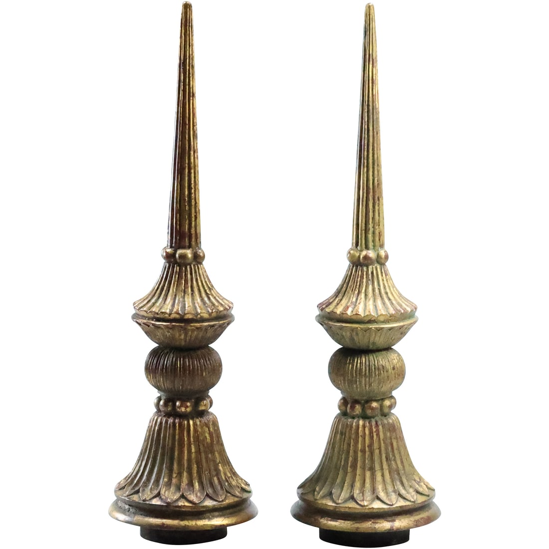 Pair Wooden Tall Steeple Finial Garnitures 16 inches height x 4.5 in. wide (1 of 20)