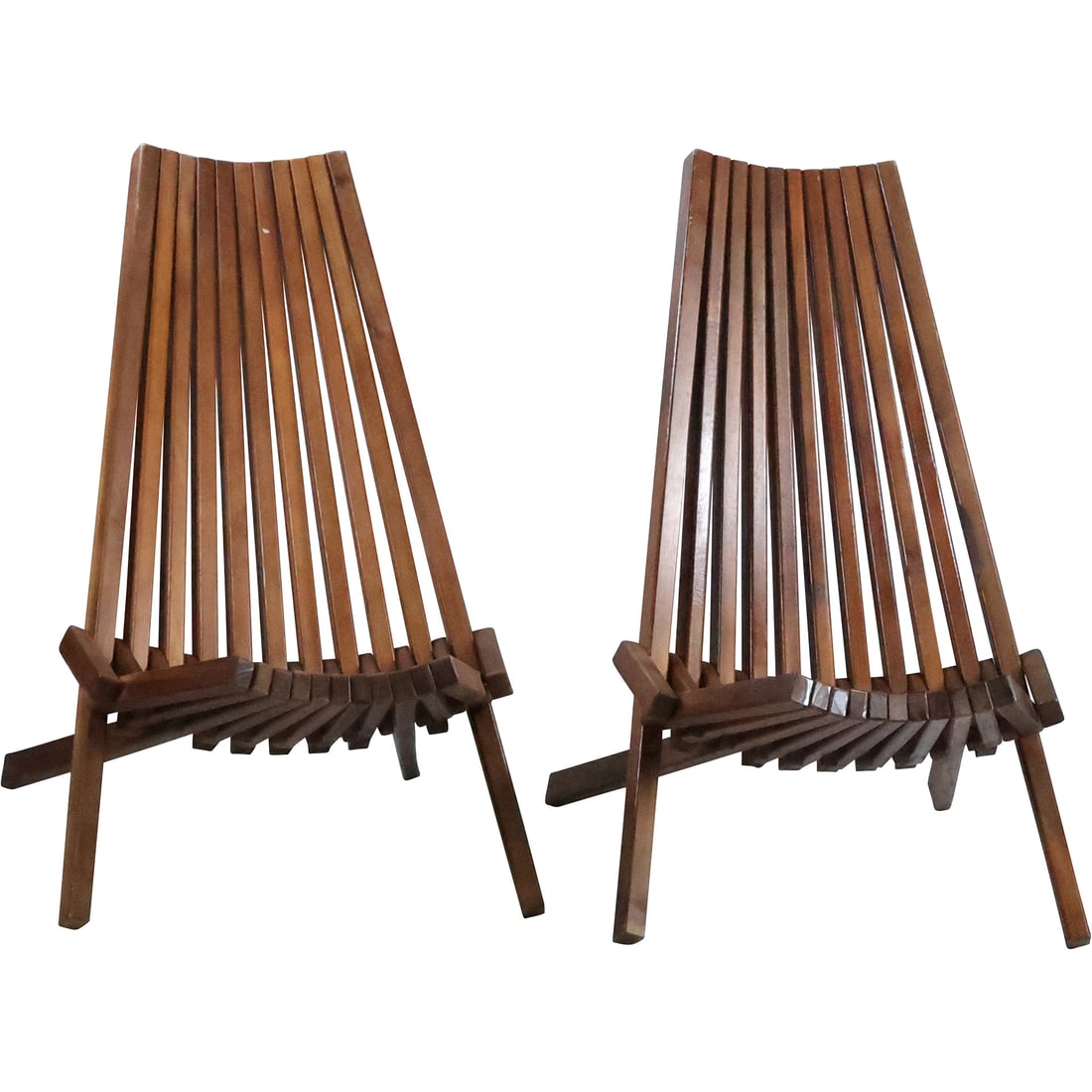 [2] Hans Wegner Style by Melino Teak Wood Folding Lounge Chairs - Clean (1 of 20)