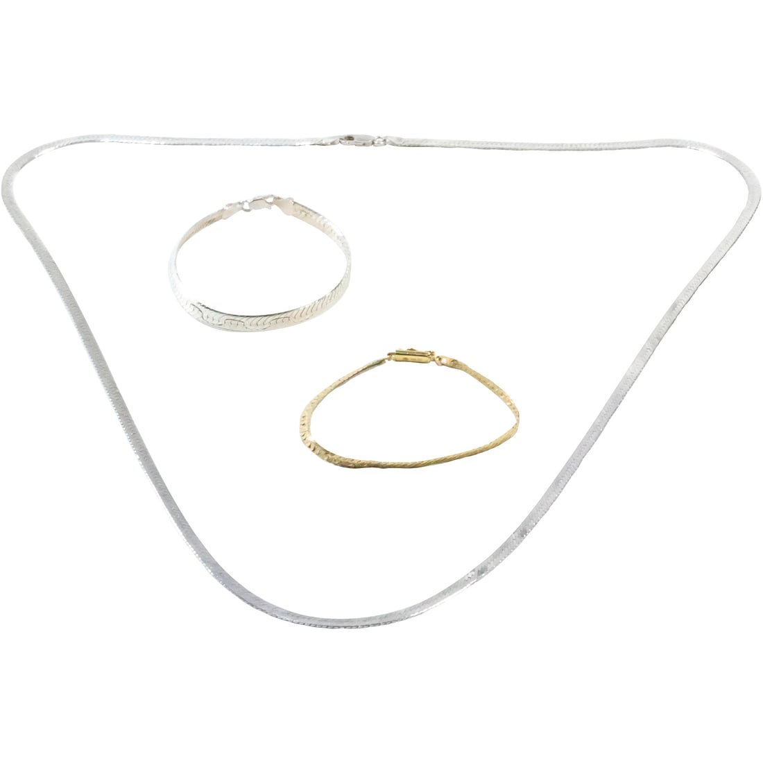 .925 Sterling Silver Herringbone Necklace, Bracelet, Bracelet [gold tone] (1 of 20)