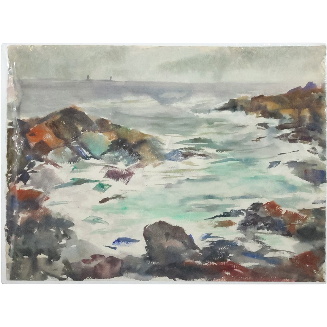 Charles H. Woodbury; American Watercolor Seascape with Sailboats Signed and Dated 1888 (1 of 20)