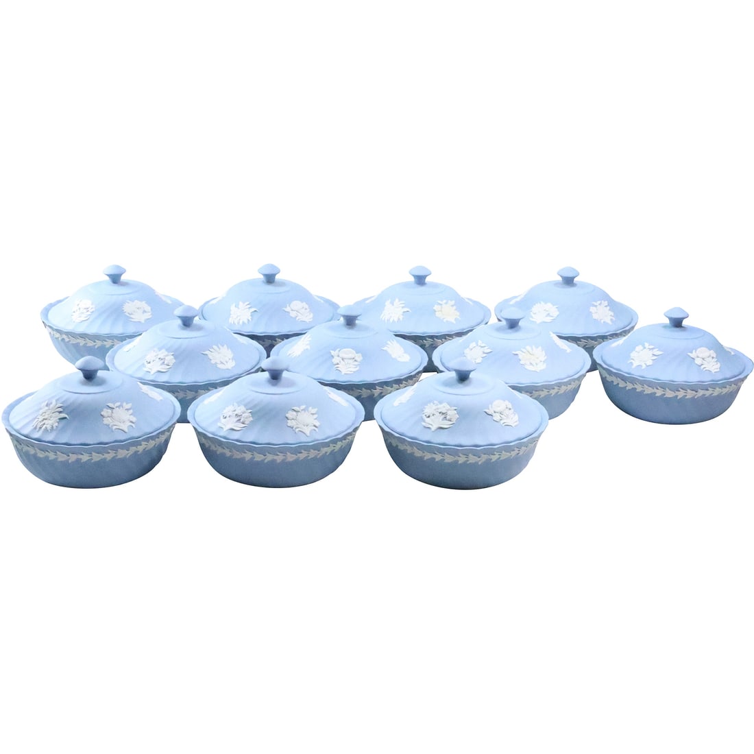 11 Matching Wedgwood Porcelain Covered Jars in Boxes 4 in. x 5.5 in [jar] (1 of 20)