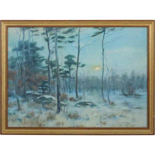 Alexander Robinson; American Gouache on Paper Sunset - Roxbury, NH Signed: Alexander Robinson; American Gouache on Paper Sunset - Roxbury, NH Signed. Alexander Charles Robinson (1867 - 1952) gouache on paper. Sunset - Roxbury, N.H. Signed lower right, inscribed ”Roxbur