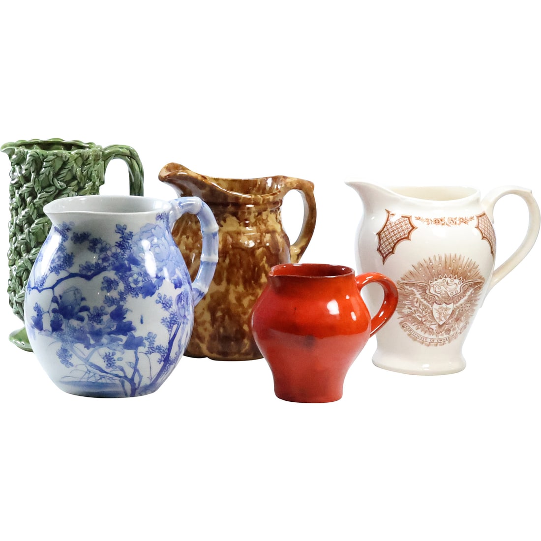 Estate Grouping 5 Assorted Pottery and Ceramic Pitchers (1 of 20)