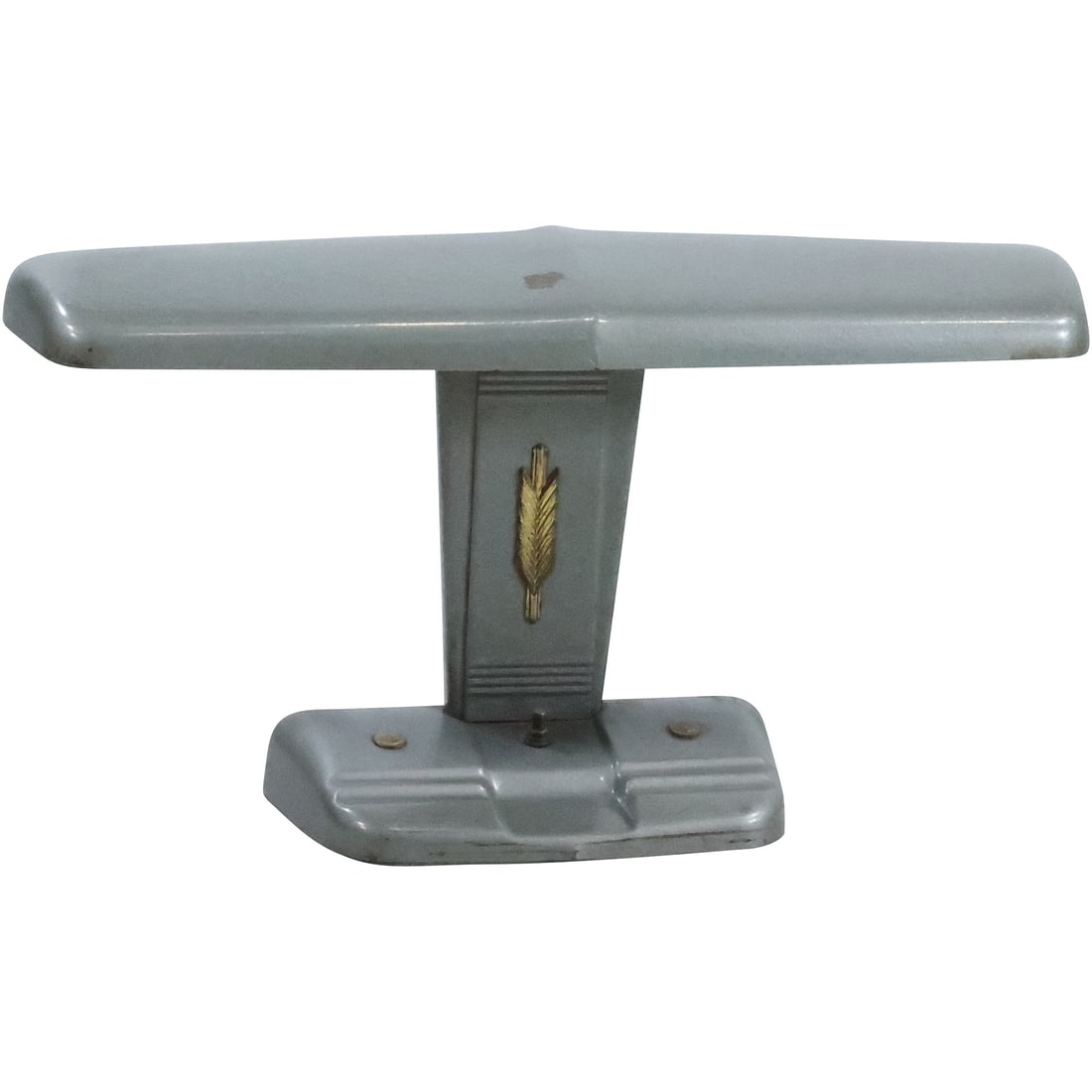 Circa 1950s Grey Metal Industrial Era Executive Desk Lamp 11.5 in. height x 20.5 in. shade: Circa 1950s Grey Metal Industrial Era Executive Desk Lamp 11.5 in. height x 20.5 in. shade. size: 11.5 x 20.5 x 5.5