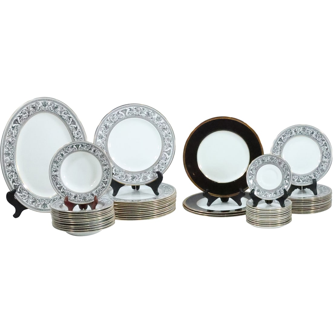 53 Pieces Wedgwood "Florentine" , Coalport Fine Porcelain Dinnerware including Dinner Plates (1 of 20)