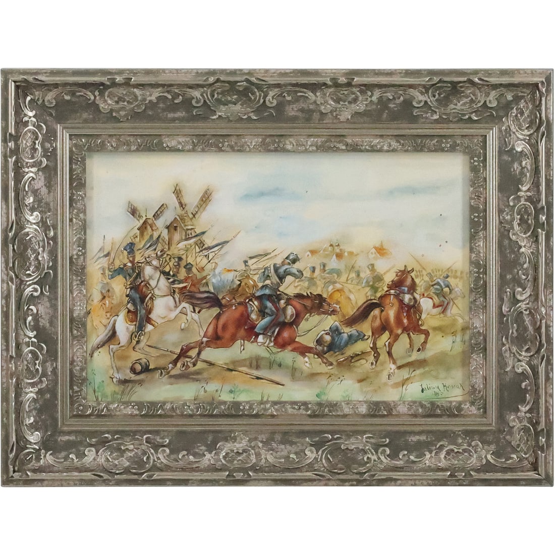 Juliusz Kossak 1840 [attributed], Watercolor Painting, Historical Battle Scene, Framed (1 of 20)