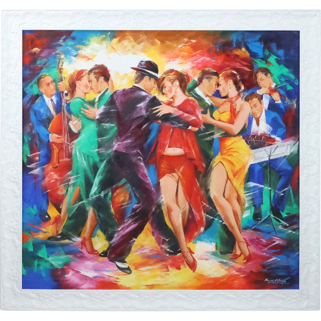 Marina Antonova, Buenos Aires, Oil Painting Tango Dancers, Framed (1 of 20)