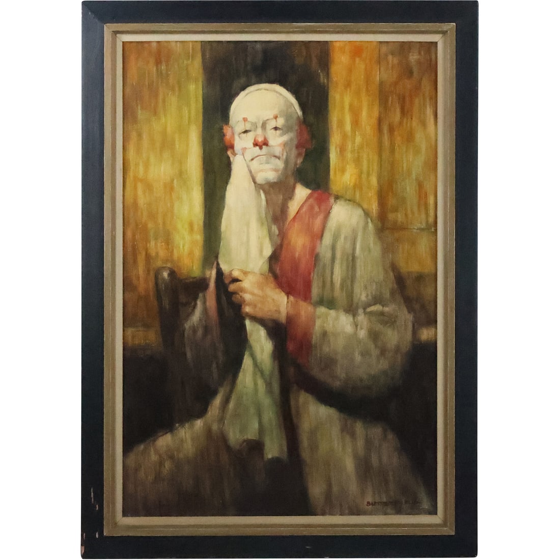 Signed Butterfield, Vintage Oil on Board Painting, Quality Portrait of a Clown, Framed (1 of 20)
