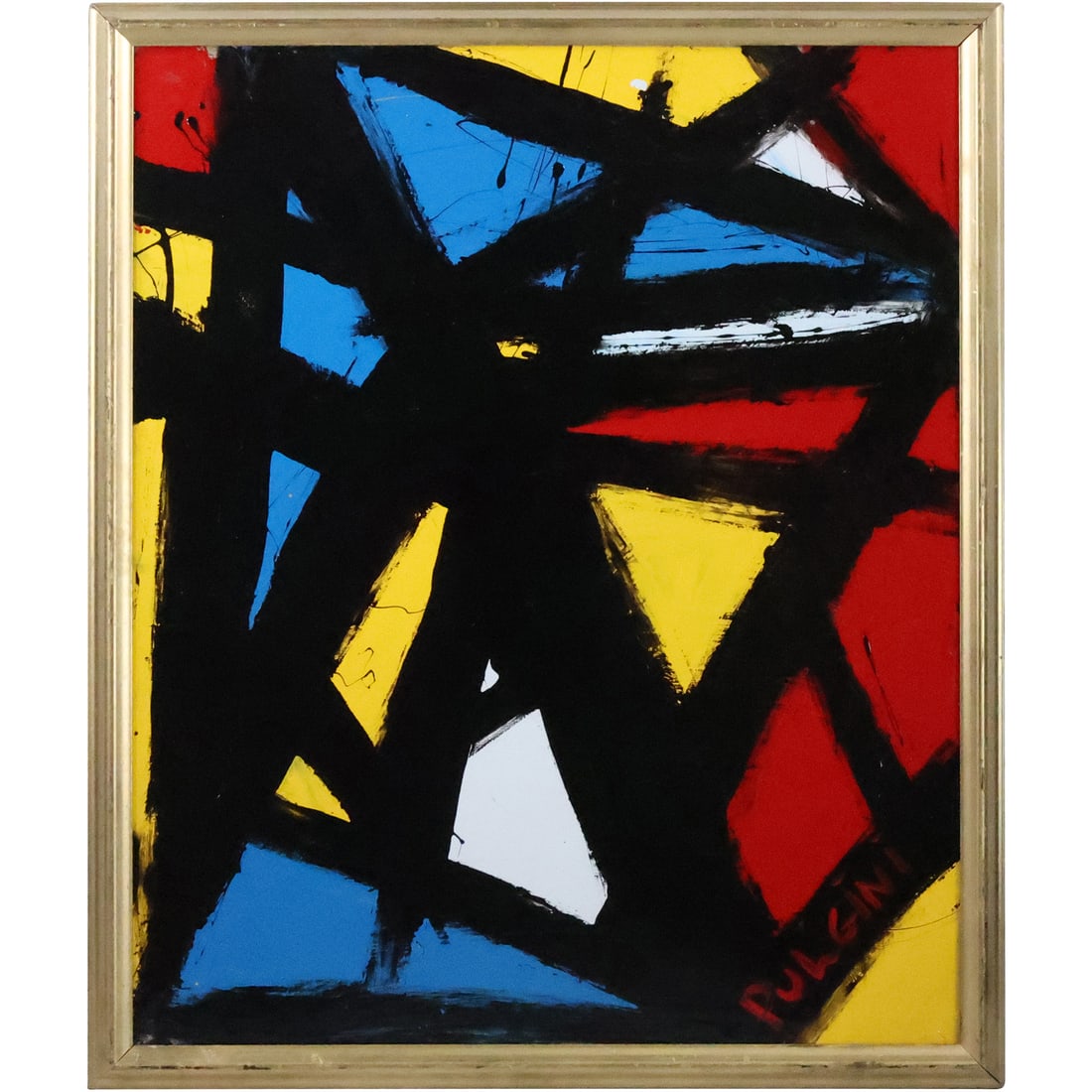 THOMAS PULGINI, American, O/b Abstract Black Lines on Color Expressionism (1 of 20)