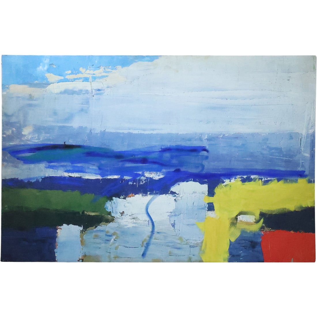 Large Mid-Century Modern Oil Painting Abstract Seascape 35 in. x 53 in. (1 of 20)